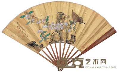 李研山等 花蝶 成扇 19×51cm